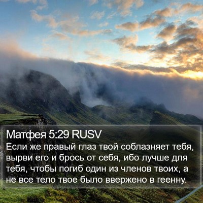 Матфея 5:29 RUSV Bible Verse Image