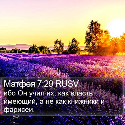 Матфея 7:29 RUSV Bible Verse Image