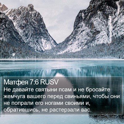 Матфея 7:6 RUSV Bible Verse Image
