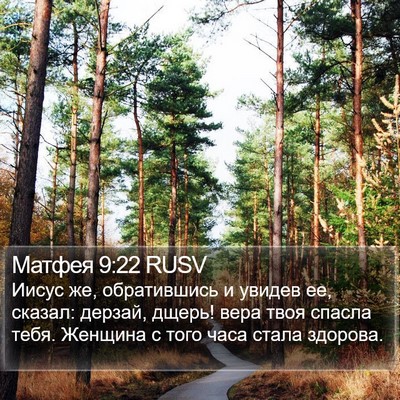 Матфея 9:22 RUSV Bible Verse Image