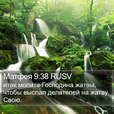 Матфея 9:38 RUSV Bible Verse Image