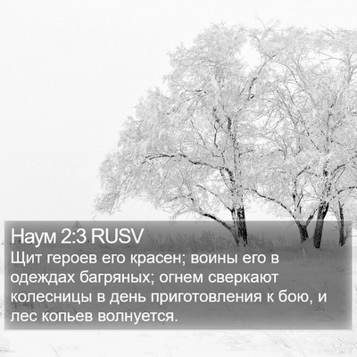 Наум 2:3 RUSV Bible Verse Image