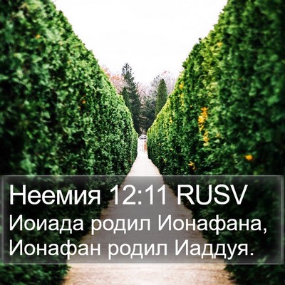 Неемия 12:11 RUSV Bible Verse Image