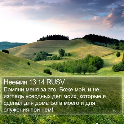 Неемия 13:14 RUSV Bible Verse Image