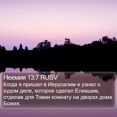 Неемия 13:7 RUSV Bible Verse Image