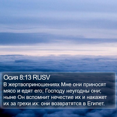 Осия 8:13 RUSV Bible Verse Image