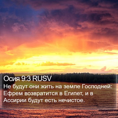 Осия 9:3 RUSV Bible Verse Image