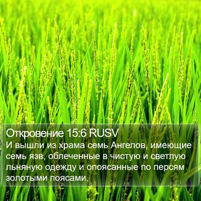Откровение 15:6 RUSV Bible Verse Image