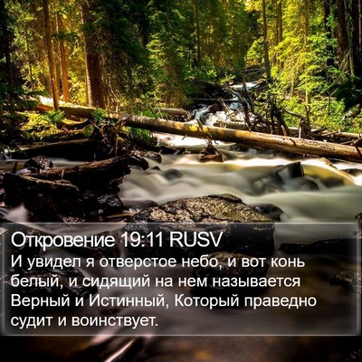 Откровение 19:11 RUSV Bible Verse Image