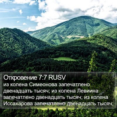 Откровение 7:7 RUSV Bible Verse Image