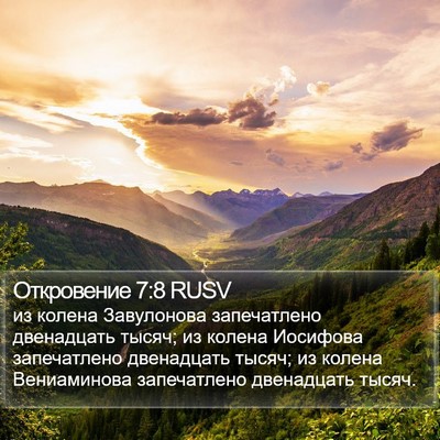 Откровение 7:8 RUSV Bible Verse Image