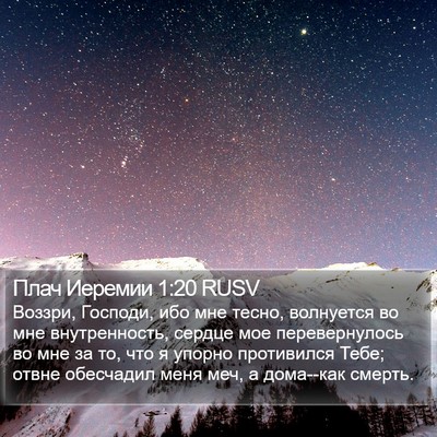 Плач Иеремии 1:20 RUSV Bible Verse Image