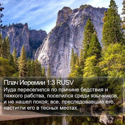 Плач Иеремии 1:3 RUSV Bible Verse Image