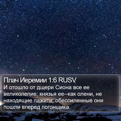 Плач Иеремии 1:6 RUSV Bible Verse Image