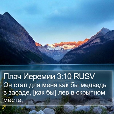 Плач Иеремии 3:10 RUSV Bible Verse Image