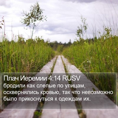 Плач Иеремии 4:14 RUSV Bible Verse Image