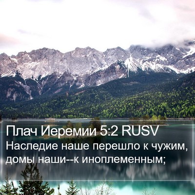 Плач Иеремии 5:2 RUSV Bible Verse Image