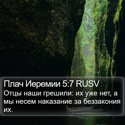 Плач Иеремии 5:7 RUSV Bible Verse Image