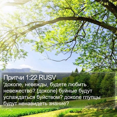 Притчи 1:22 RUSV Bible Verse Image