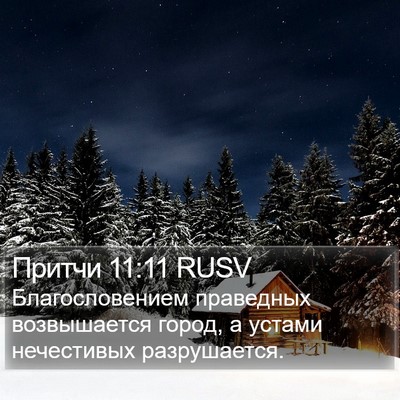 Притчи 11:11 RUSV Bible Verse Image