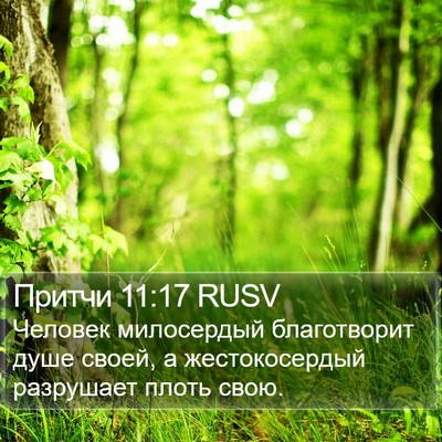 Притчи 11:17 RUSV Bible Verse Image
