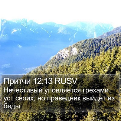 Притчи 12:13 RUSV Bible Verse Image