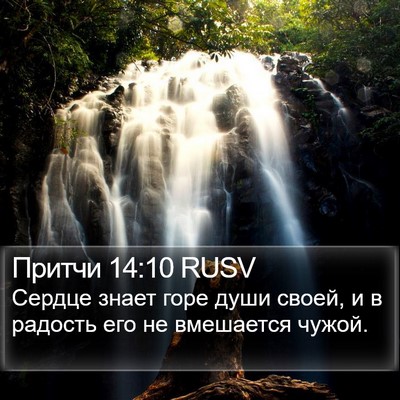 Притчи 14:10 RUSV Bible Verse Image