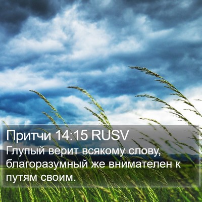 Притчи 14:15 RUSV Bible Verse Image