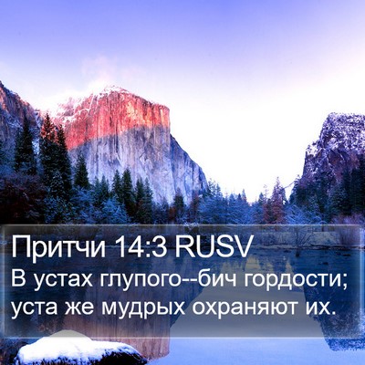 Притчи 14:3 RUSV Bible Verse Image