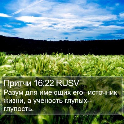 Притчи 16:22 RUSV Bible Verse Image