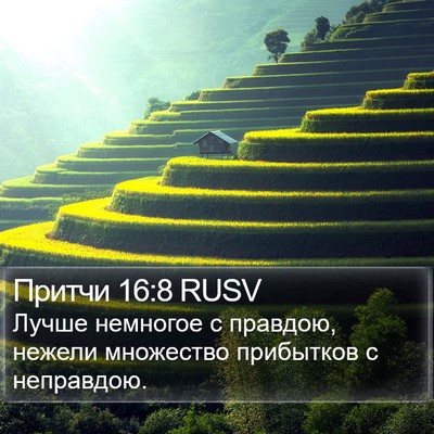 Притчи 16:8 RUSV Bible Verse Image