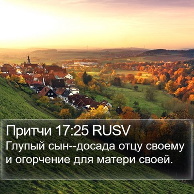 Притчи 17:25 RUSV Bible Verse Image