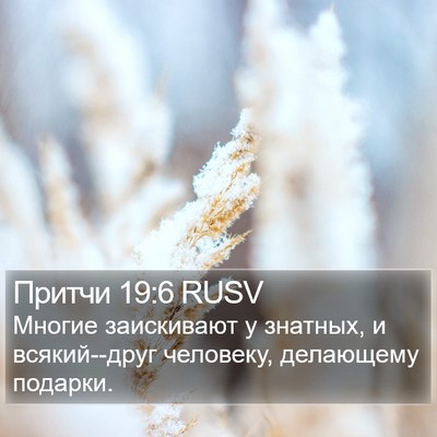 Притчи 19:6 RUSV Bible Verse Image