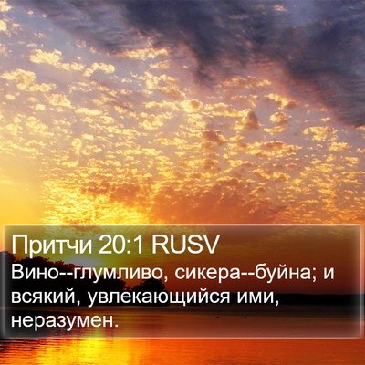 Притчи 20:1 RUSV Bible Verse Image