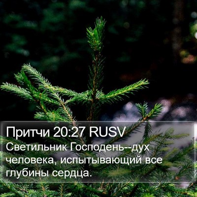 Притчи 20:27 RUSV Bible Verse Image