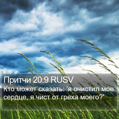 Притчи 20:9 RUSV Bible Verse Image