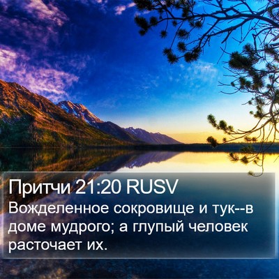 Притчи 21:20 RUSV Bible Verse Image