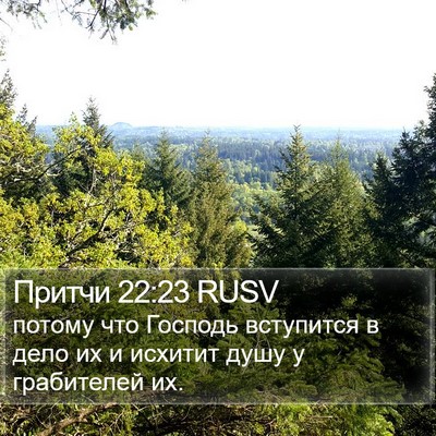 Притчи 22:23 RUSV Bible Verse Image