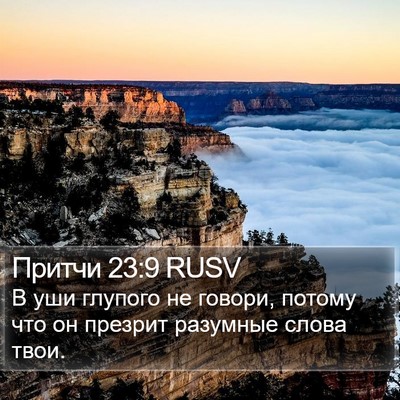 Притчи 23:9 RUSV Bible Verse Image