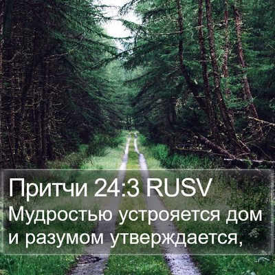 Притчи 24:3 RUSV Bible Verse Image
