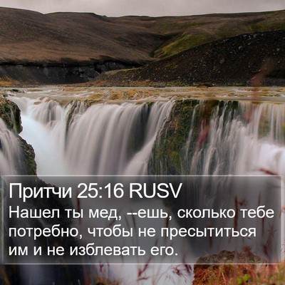 Притчи 25:16 RUSV Bible Verse Image