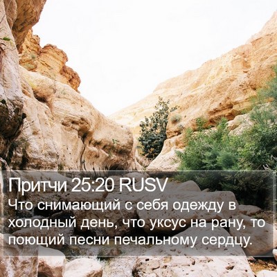 Притчи 25:20 RUSV Bible Verse Image