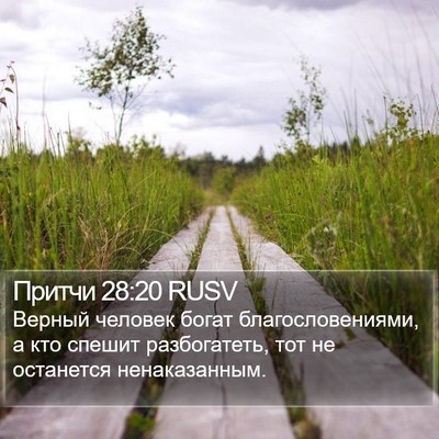 Притчи 28:20 RUSV Bible Verse Image