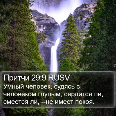 Притчи 29:9 RUSV Bible Verse Image