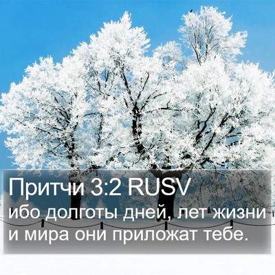 Притчи 3:2 RUSV Bible Verse Image