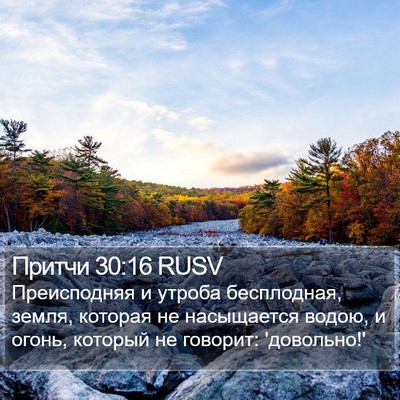 Притчи 30:16 RUSV Bible Verse Image