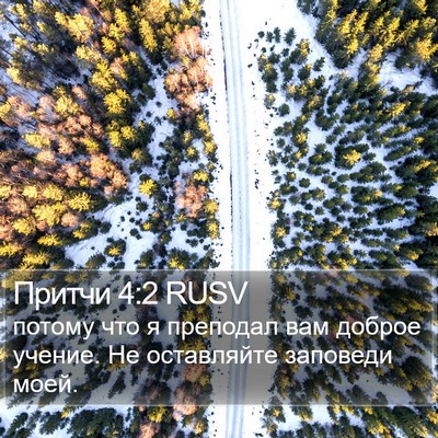 Притчи 4:2 RUSV Bible Verse Image