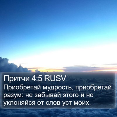 Притчи 4:5 RUSV Bible Verse Image