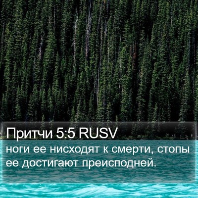 Притчи 5:5 RUSV Bible Verse Image