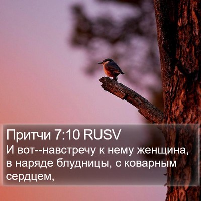 Притчи 7:10 RUSV Bible Verse Image
